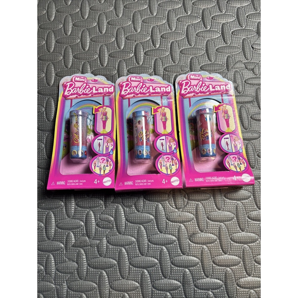 Barbie Mini BarbieLand‎ Color Reveal Dolls, 1.5 in Doll Surprise Reveal Set Of 3